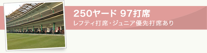 250ヤード97打席　レフティ打席・ジュニア優先打席あり